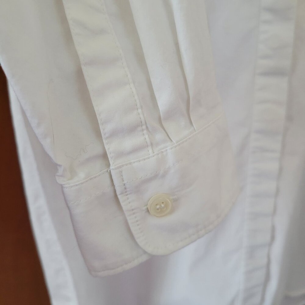 J. Crew Dress Cover Up White Long Sleeves Med. button up casual crisp beach EUC - Picture 4 of 13